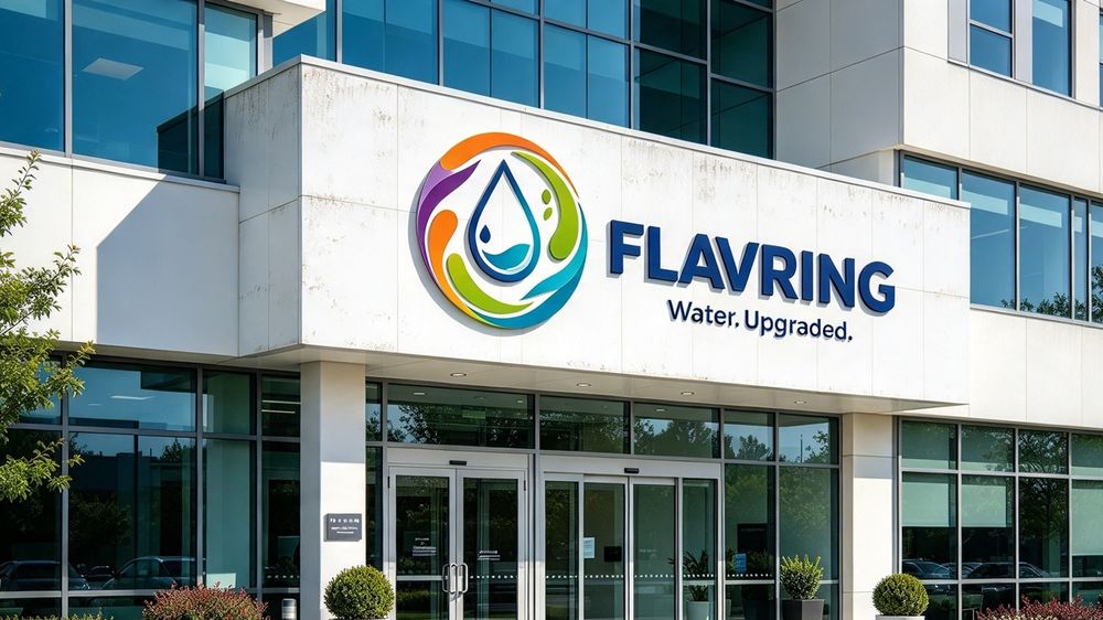 Concept image of an office building with FLAVRING signage